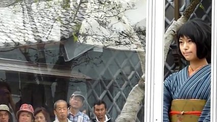 2014  もおか木綿ふれあい祭り 書道家 涼風花 パフォーマンス