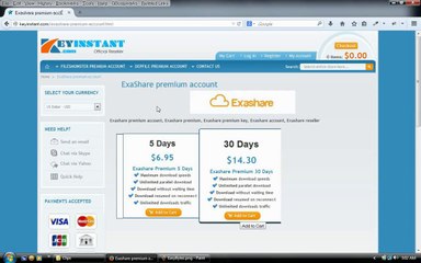 How to buy ExaShare premium key, ExaShare premium by VISA / MasterCard / JCB