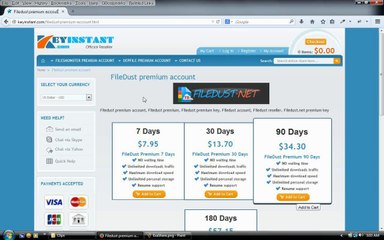 How to buy FileDust premium key, FileDust premium by VISA / MasterCard / JCB