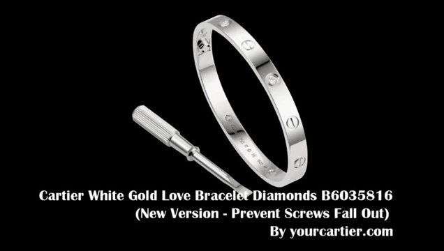 Cartier Love Bracelet-Cartier Love Bracelet White Gold Studded with 4 Diamonds B6035816