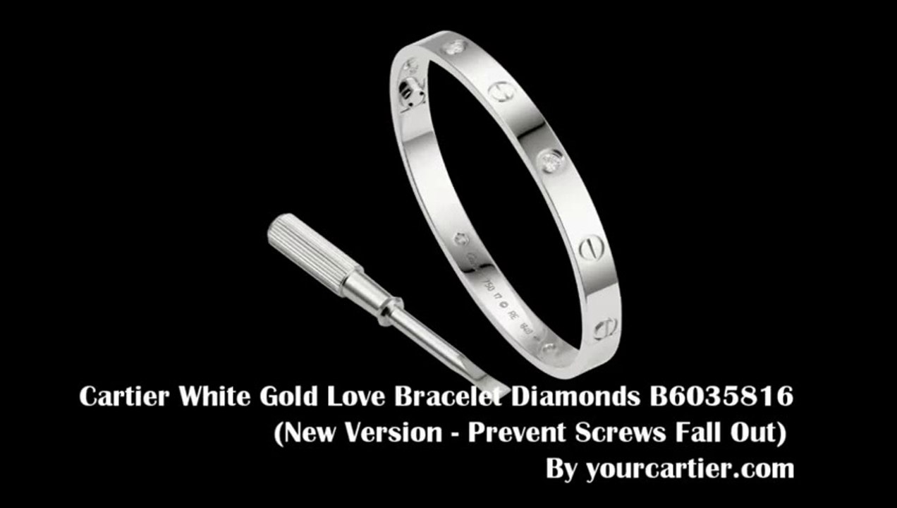 Cartier Love Bracelet-Cartier Love Bracelet White Gold  Studded with 4 Diamonds B6035816