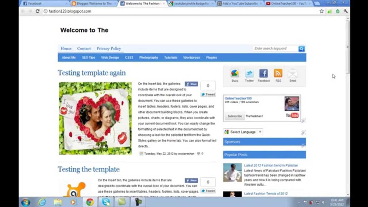 zain studio 1 How to Add Youtube Channel Badge to Your Blog Learn in Urdu
