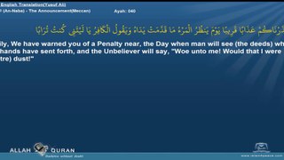 Quran English Yusuf Ali Translation 078-النبإ-An-Naba-The Announcement(Meccan) Islam4Peace.com