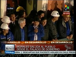 Evo agradece al pueblo de Bolivia el apoyo para el triunfo