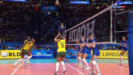 ITALY 2X3 BRAZIL SET 2 - FINAL - MILANO - VOLLEYBALL WOMEN'S WORLD CHAMPIONSHIP ITALY 2014