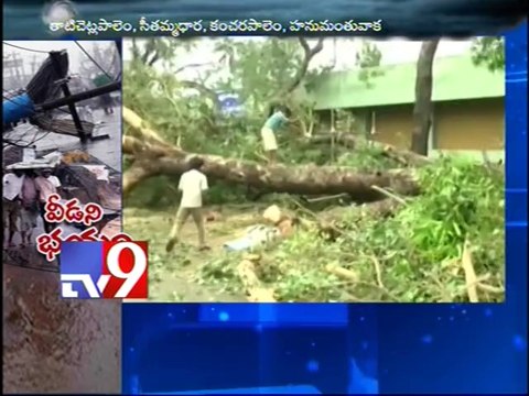 Cyclone Hudhud uproots trees and electric poles in Vizag - Tv9