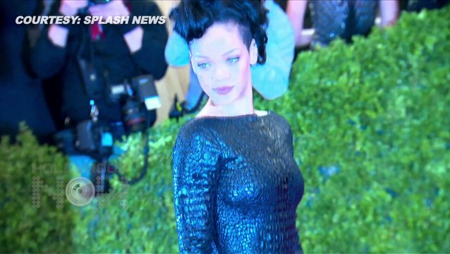 Rihanna goes BRA LESS | Wears sheer black See Through dress at the airport