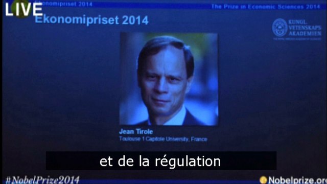 Le prix Nobel d'économie décerné au Français Jean Tirole