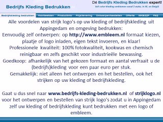 Kleding bedrijfskleding bedrukken Appingedam