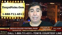 Free College Football Picks Week 8 Betting Odds Point Spread Predictions 2014