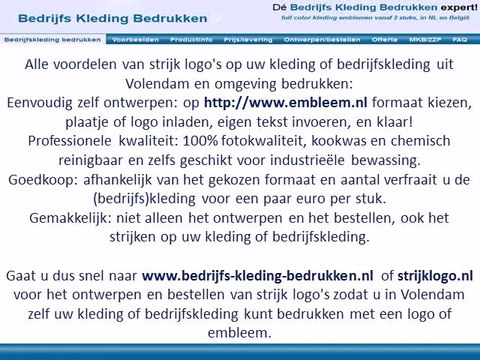 Kleding bedrijfskleding bedrukken Volendam