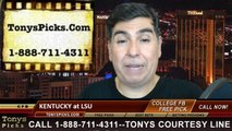 LSU Tigers vs. Kentucky Wildcats Free Pick Prediction NCAA College Football Odds Preview 10-18-2014
