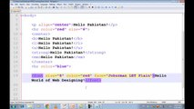 zain studio 2 HTML New Video Tutorials in Urdu Hindi part 10 font tag