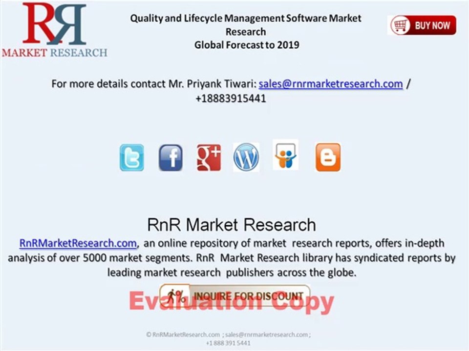 Global Quality and Lifecycle Management Software Market Grow at a CAGR 7.4% to Reach $ 20.41 Billion by 2019