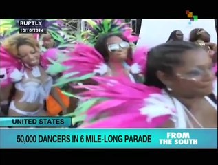 50,000 dance in six-mile long parade at Miami festival