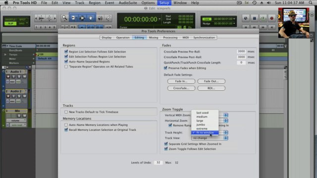 Pro Tools Preferences - Editing