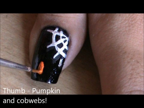 Halloween nail art ❤ Halloween nails polish designs ❤ 2014 tutorial no nails decals/strips/stickers