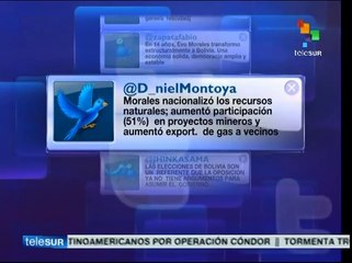 Celebran en Twitter triunfo electoral de Evo Morales
