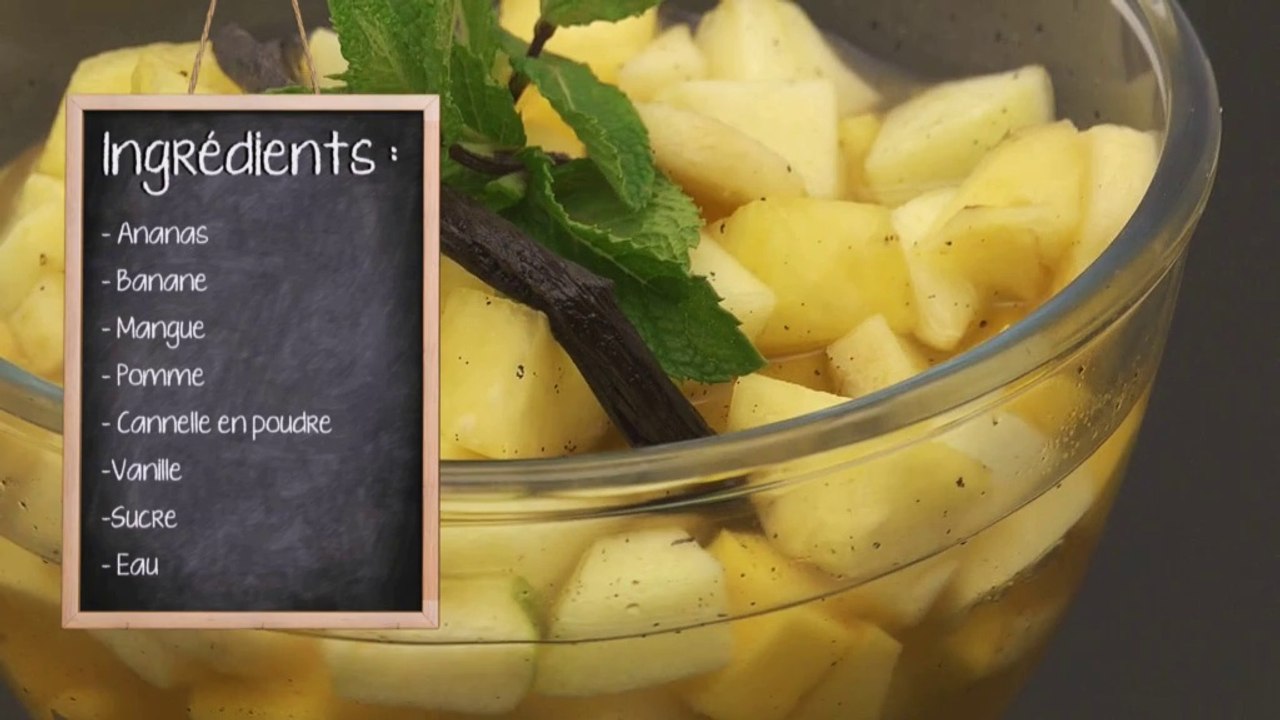 La recette de la salade de fruits vanillée