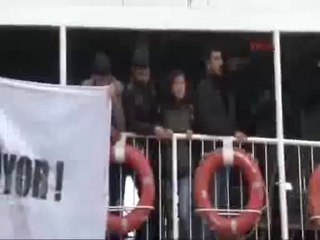 Vapurda Kobani eylemi