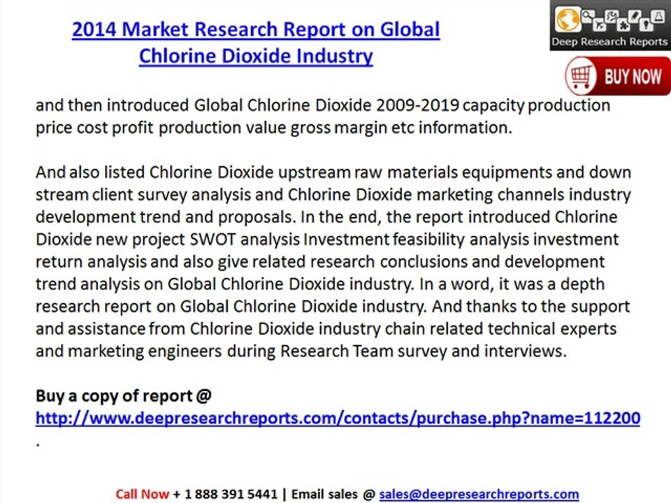 2014 Market Research Report on Global Chlorine Dioxide Industry
