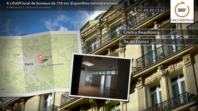 Á LOUER local de bureaux de 759 m2 disponibles immédiatement