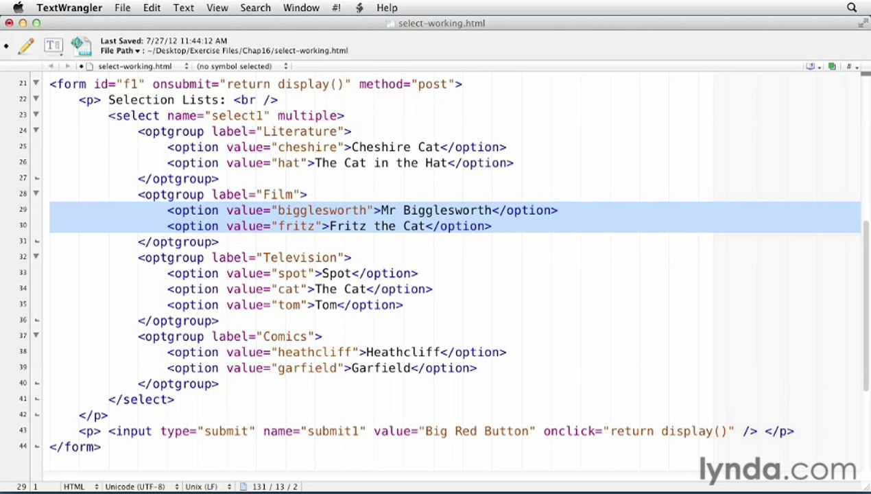 76- Creating selection lists and dropdown lists