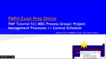 PMP® Exam Prep Online, PMP Tutorial 52 | Monitoring & Controlling Process Group | Control Schedule