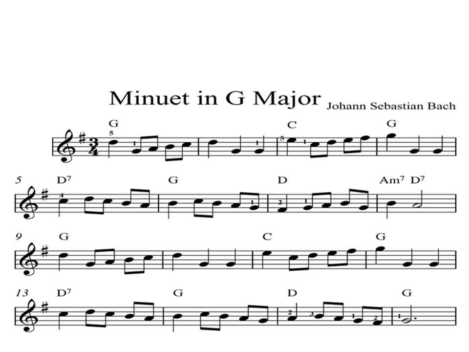 Minuet in G Major: DIGITAL SHEET MUSIC Piano Keyboard & Organ Classical Book 1