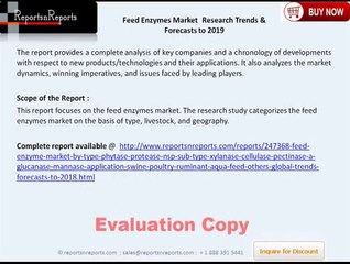 worldwide Feed Enzymes Market grow at The Highest CAGR 8.8%  to 2019