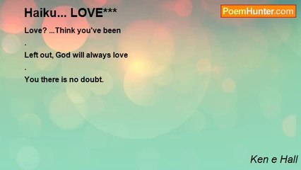 Ken e Hall - Haiku... LOVE***