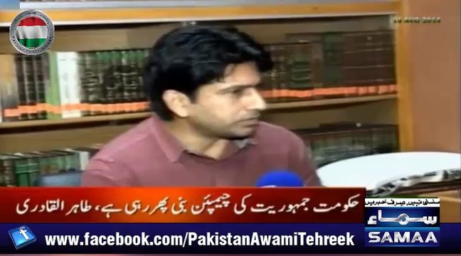 ڈاکٹر طاہر القادری کی سماء نیوز کے اینکر علی ممتاز سے خصوصی گفتگو،14اگست 2014