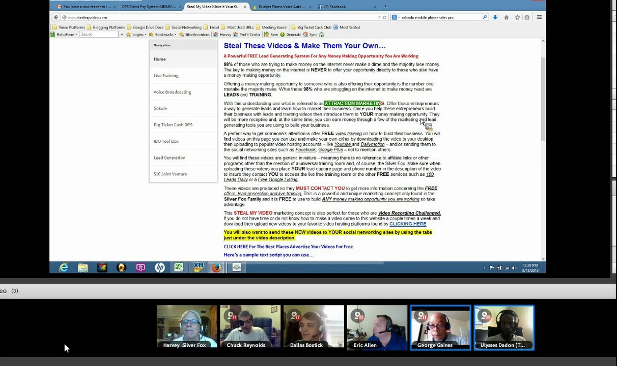 Steal My Video Live Training Sessions Building Any Money Making Opportunity You Are Working