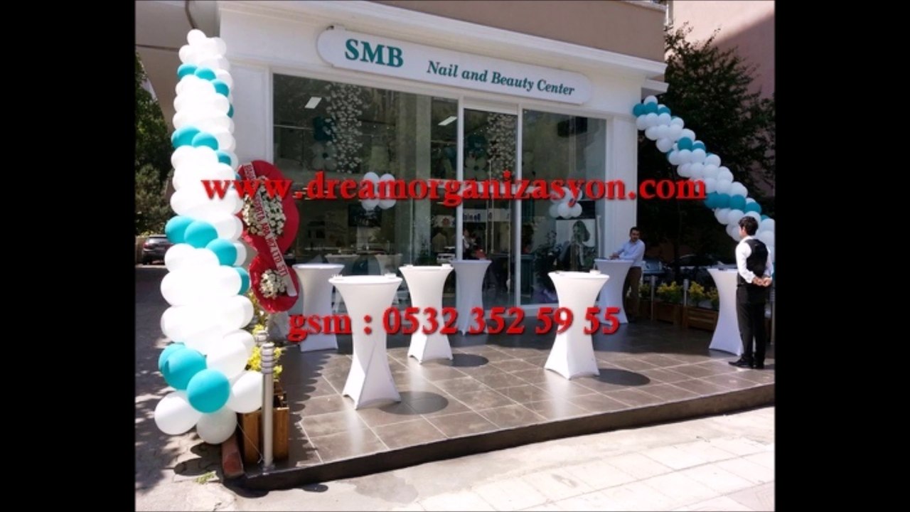 Balon Süsleme 0532 352 5955 Baskılı Balon Papatya Balon Süsleme Zincir Balon Süsleme Açılış Organizasyonu Balon Süsleme