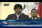 Evo Morales envía felicitaciones a Fidel Castro por su cumpleaños 88