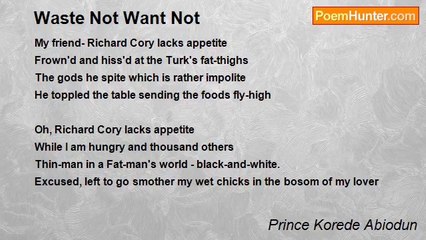 Prince Korede Abiodun - Waste Not Want Not