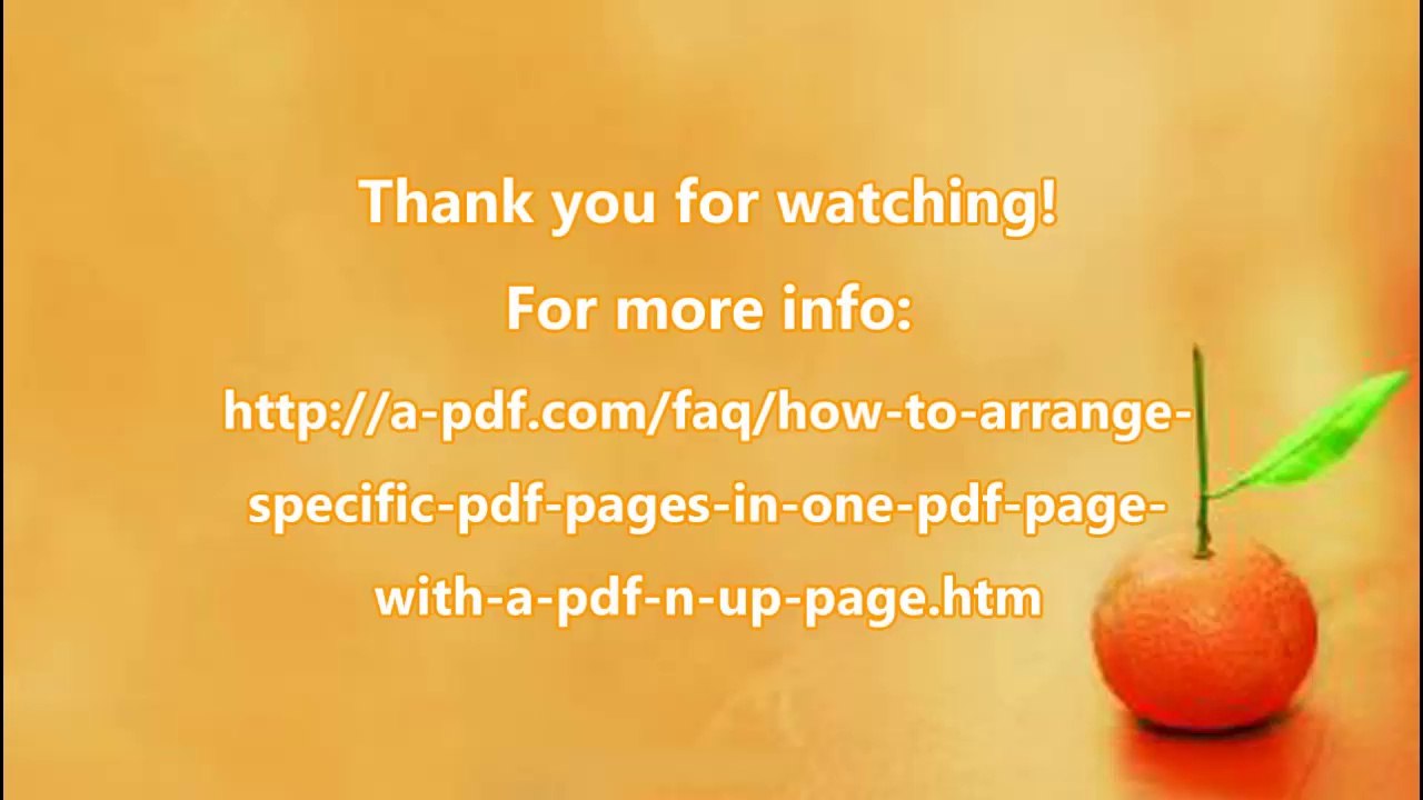 How can I rearrange multiple specific PDF pages into one page with A-PDF N-up Page?