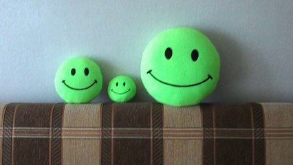 LIVE neon green Smiley pillow & smiley toy