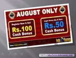 Indorummy trains the player and also give cash to start their journey in rummy game