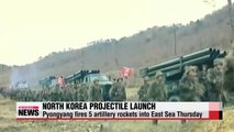 North Korea fires 5 artillery rockets into East Sea