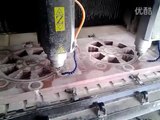 Dual heads stone cnc router, stone engraving machine working video