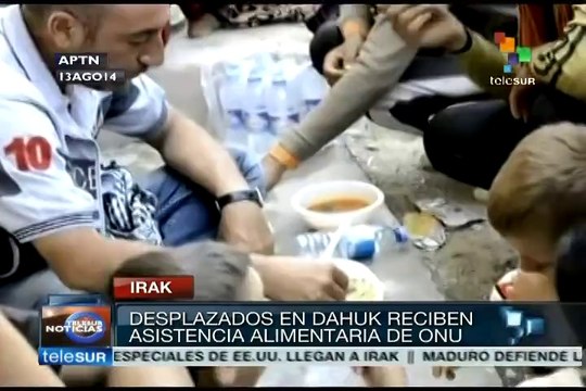 Desplazados iraquíes reciben asistencia alimentaria de la ONU