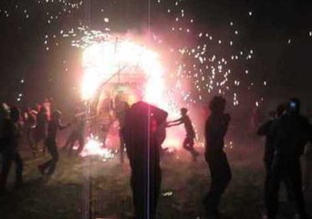 Chaotic Fireworks Light Up Festival in Mexican Town