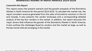 Biometrics Market in North America 2014-2018