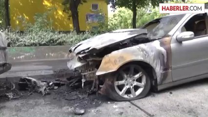 Türk Büyükelçiliğine ait diplomatik plakalı araç kundaklandı -