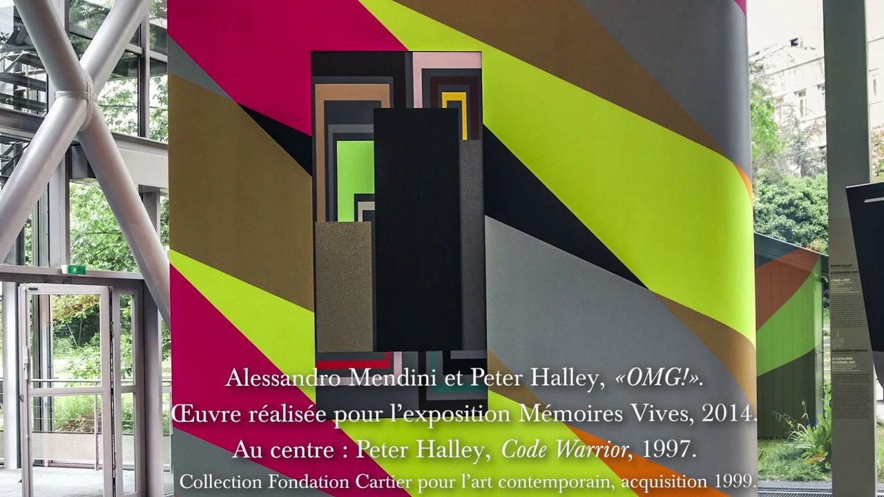 Peter Halley x Alessandro Mendini - Code Warrior (1997) in the OMG! Wall (2014) - Fondation Cartier