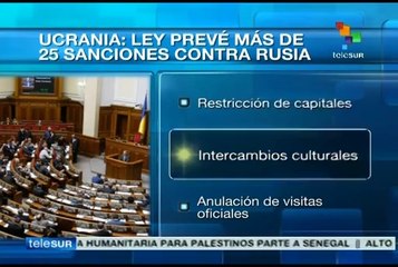 Parlamento ucraniano prevé imponer sanciones a Rusia