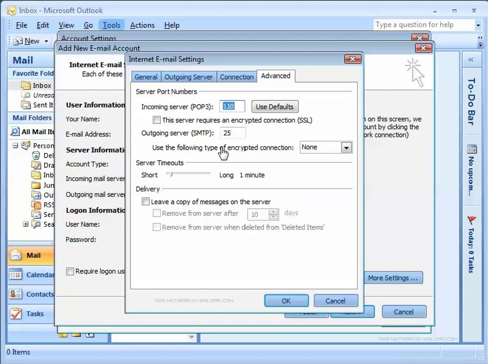 How To Add A New EMail Account In Microsoft Outlook 2007 video