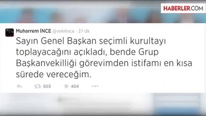 Muharrem İnce İstifa Ediyor