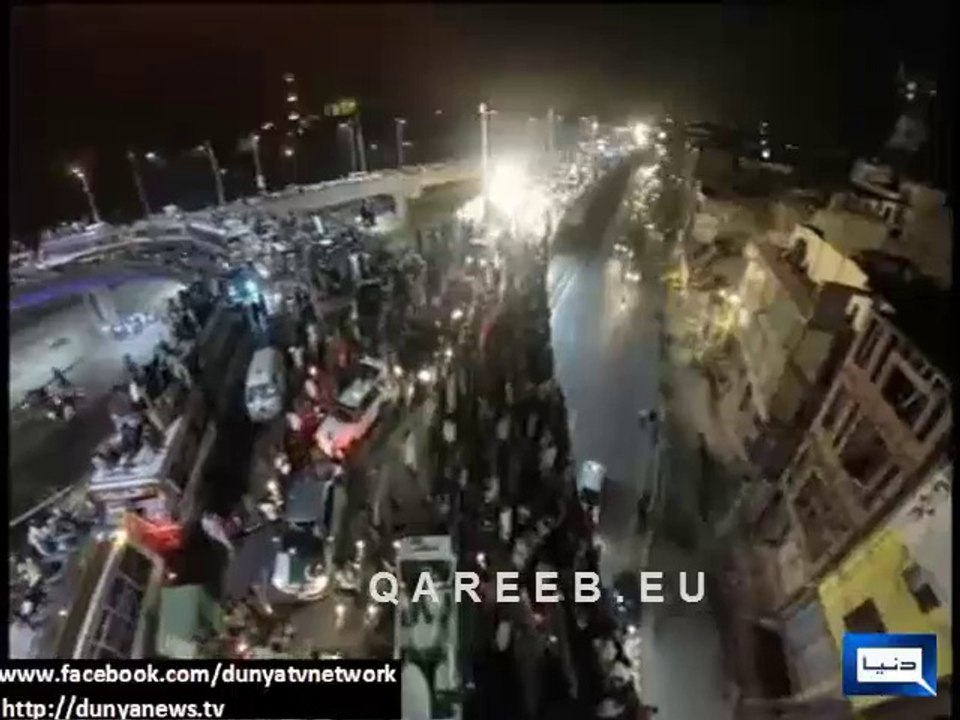 Mid Night Exclusive Coverage Of PTI Azadi March Through Aerial Camera